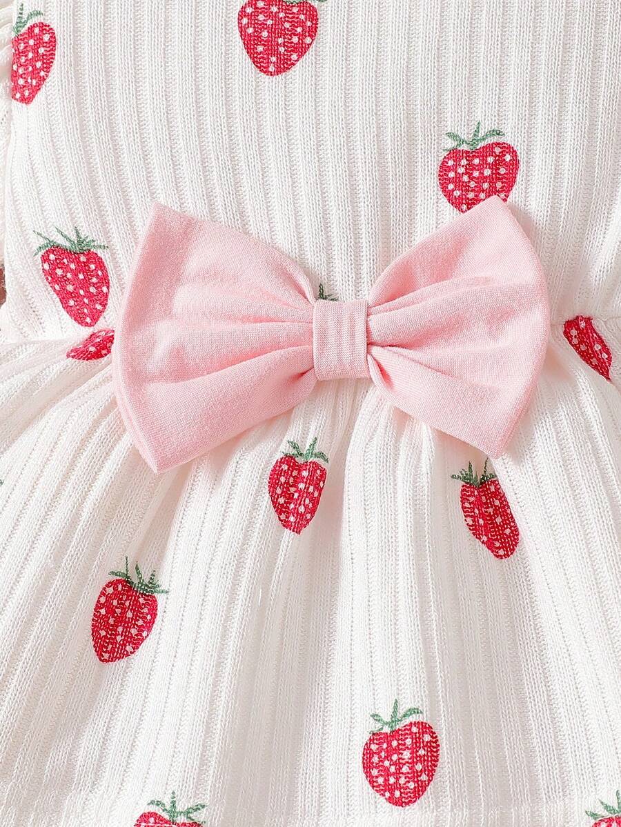 Pink Heart Knit Outfit Set with Bow Detail for Autumn and Spring Wear