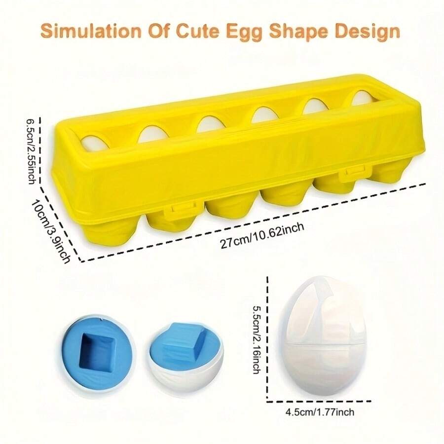 Montessori Matching Eggs Toy Shape Sorting Puzzle Educational Learning Toy for Toddlers