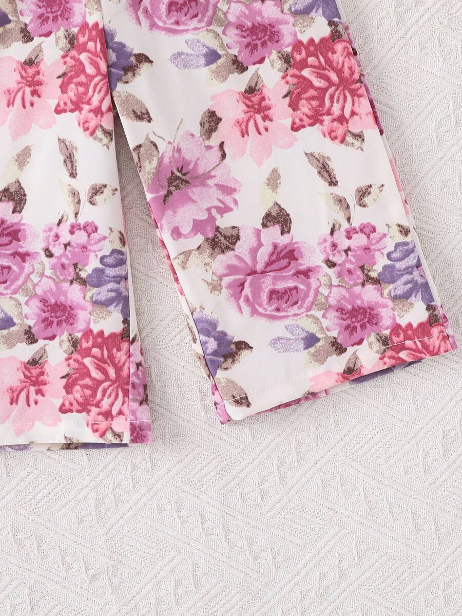 Baby Girl Floral Print Summer Jumpsuit Casual Sleeveless Outfit