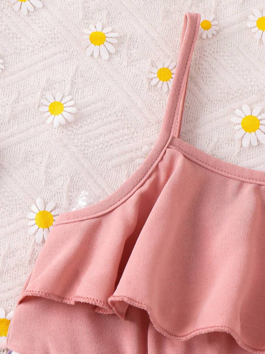 Baby Girl Floral Print Summer Jumpsuit Casual Sleeveless Outfit