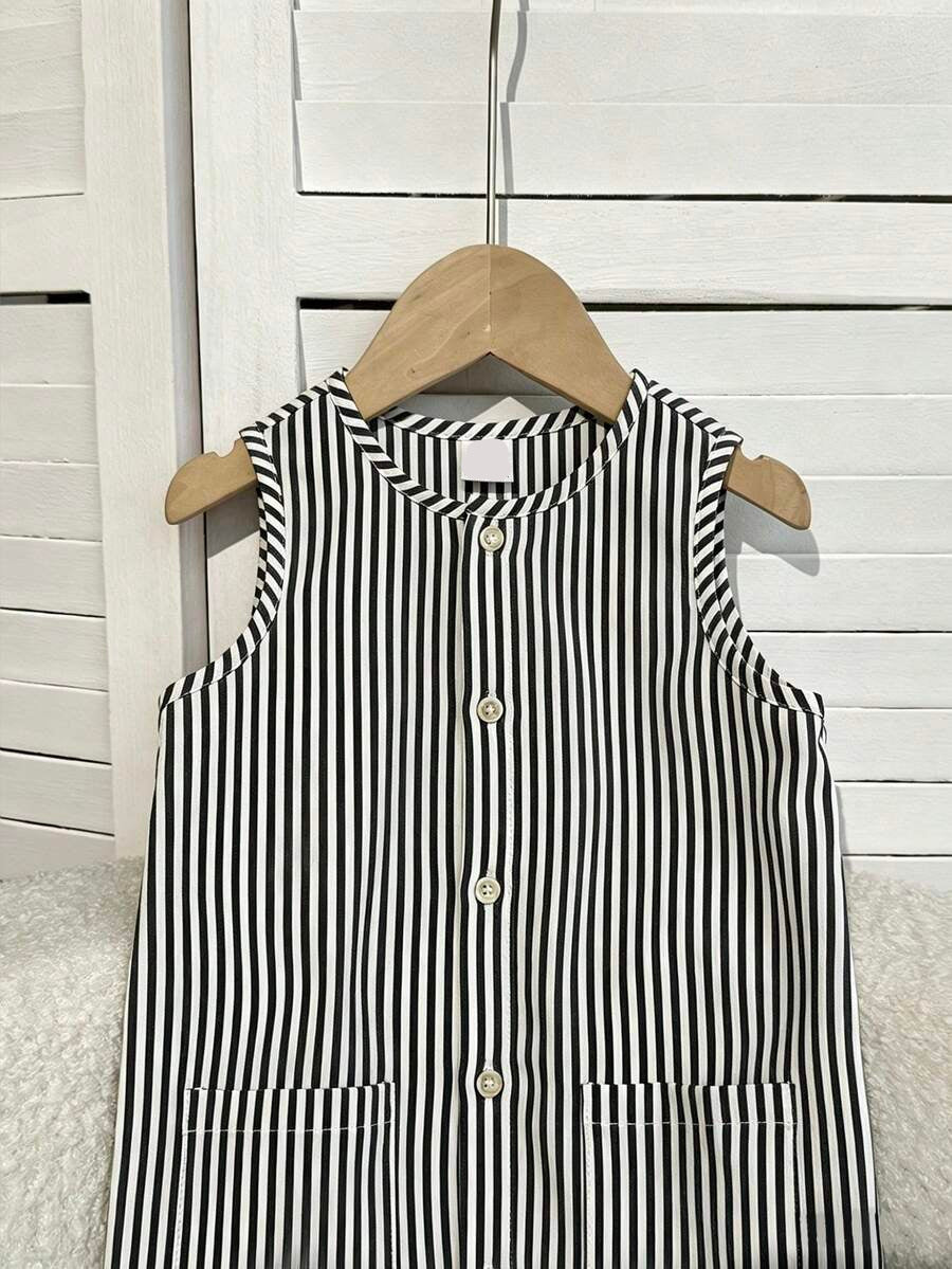 Baby Boy White Sleeveless Romper with Pockets Casual Short Jumpsuit for Everyday Wear