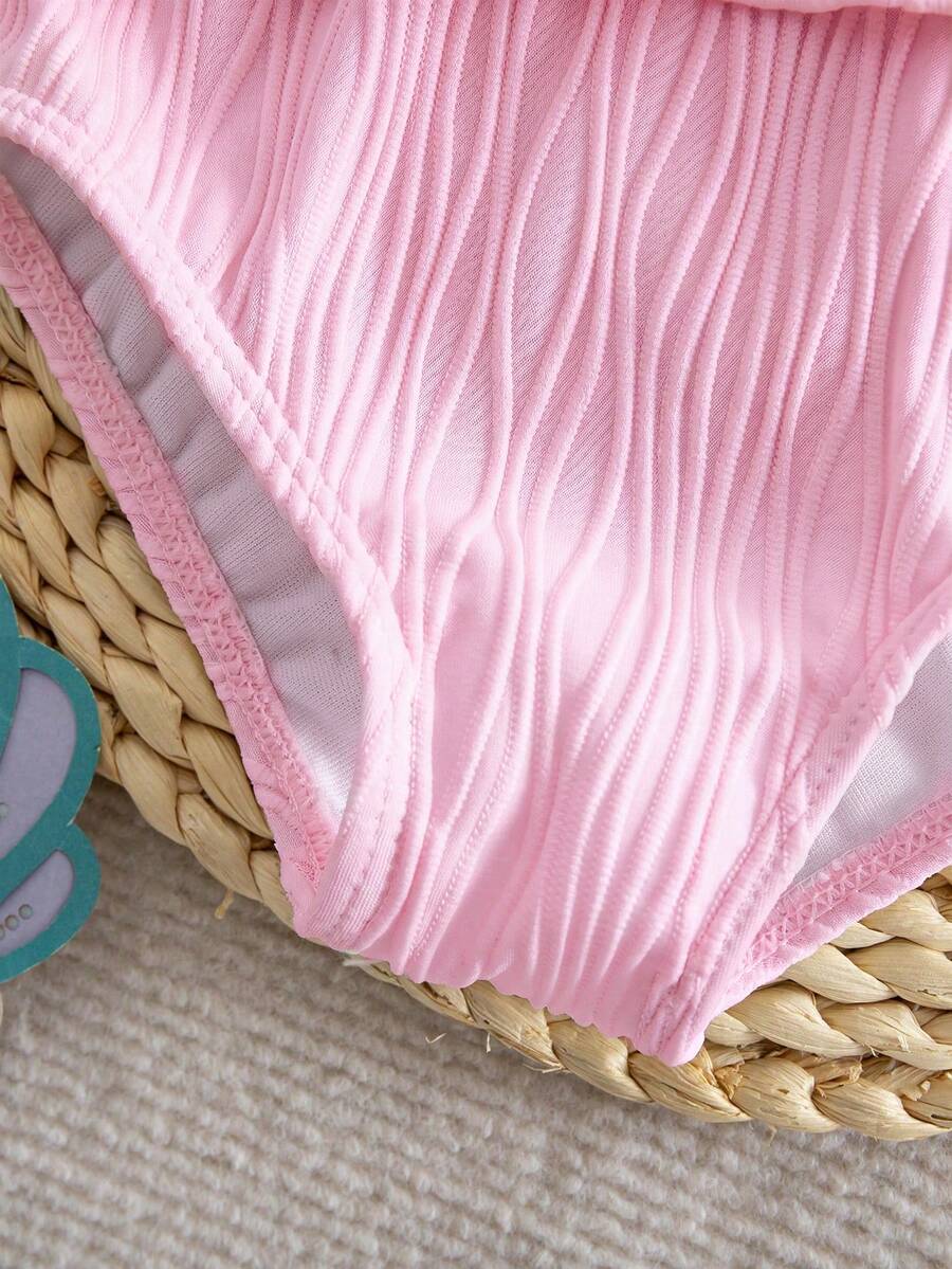 Baby Girls Minimalist Spaghetti Strap One Piece Swimsuit Casual Summer Beachwear