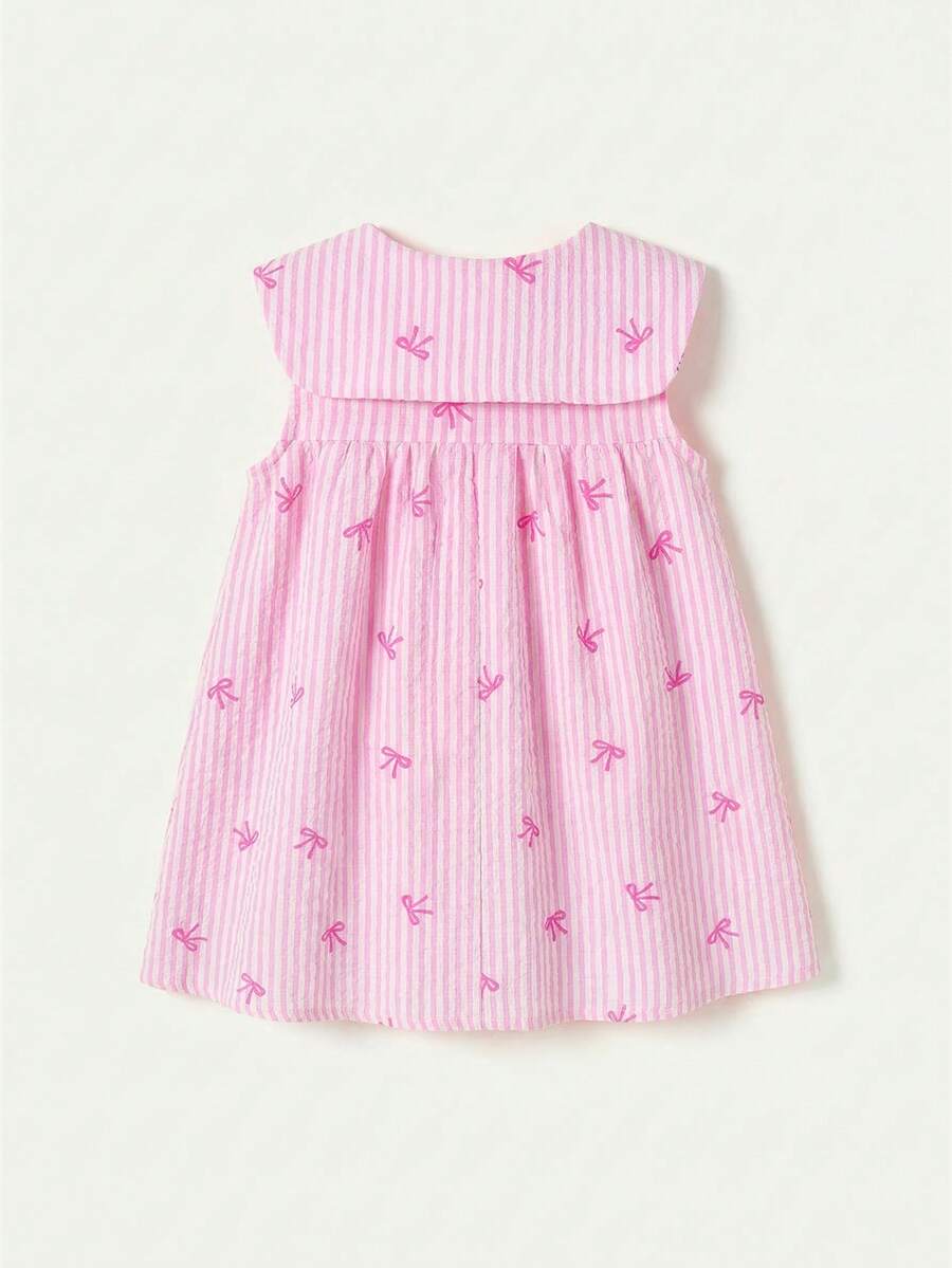 Ruffle Collar Floral Print Sleeveless Dress for Baby Girls