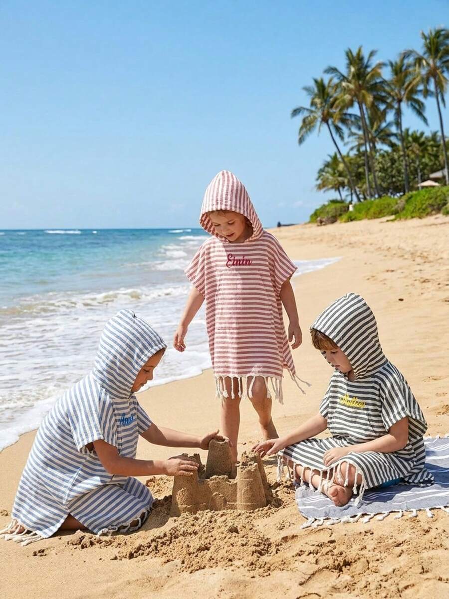 Personalized Toddler Hooded Towel Cape Custom Name Embroidered Quick Dry Bath and Swim Cover for Kids 1-3 Years