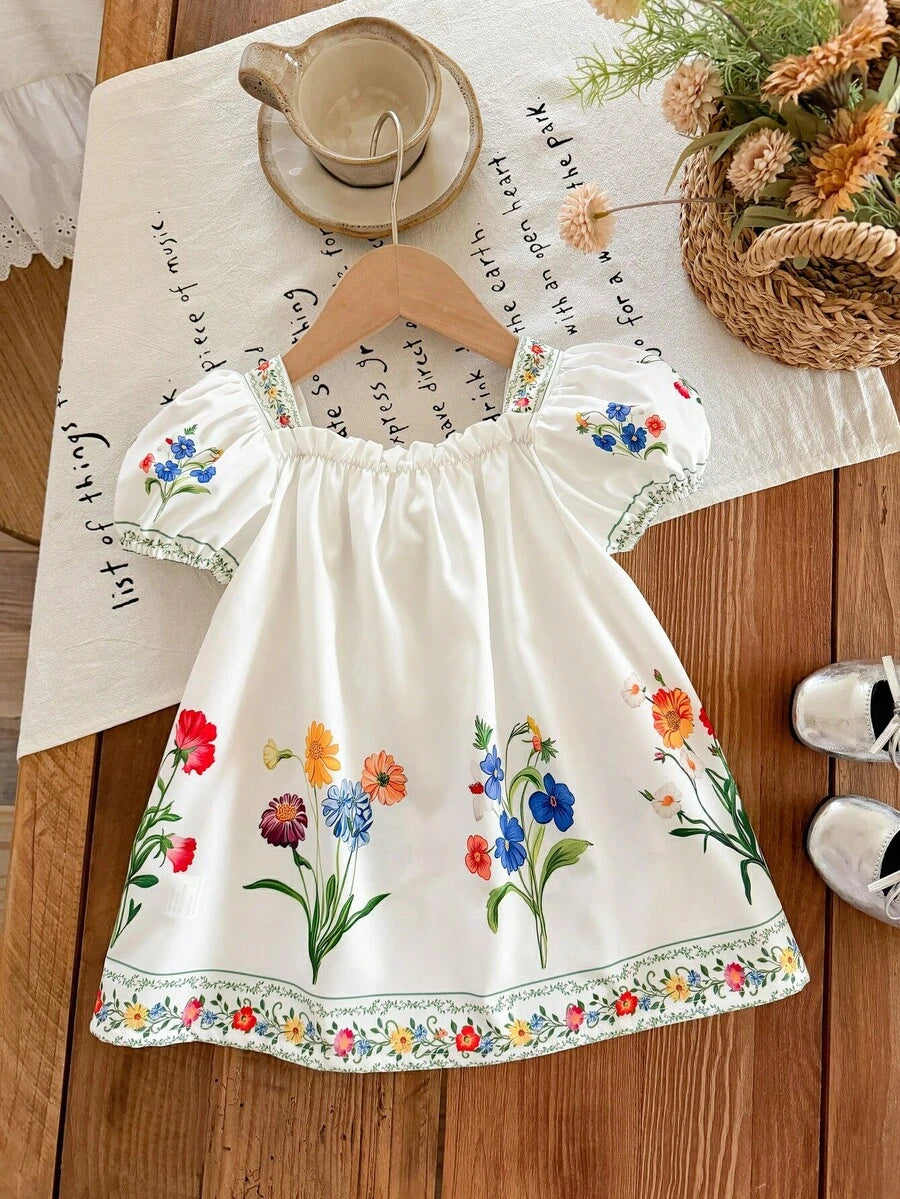 Green Plaid Short Sleeve Dress for Baby Girls - Cute Bow Accent Summer Outfit
