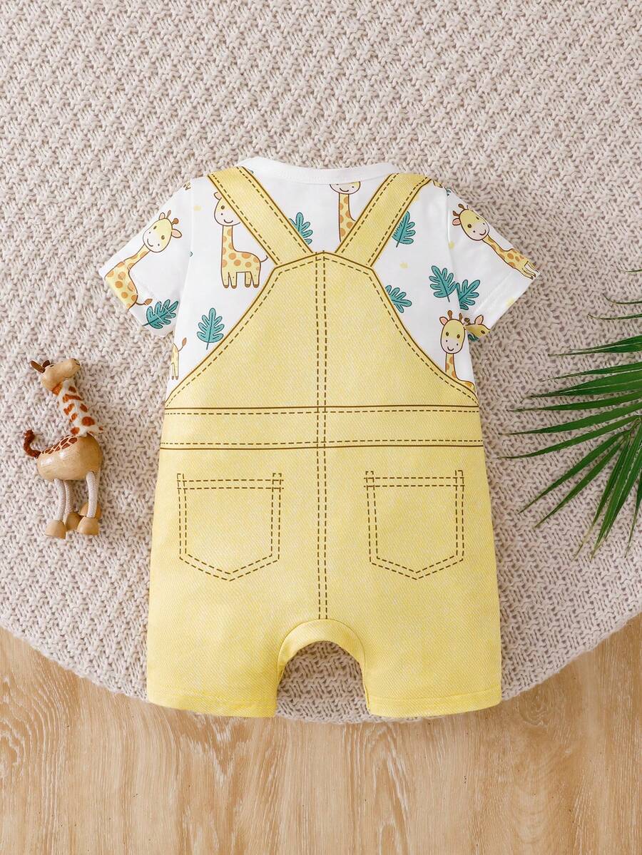 Baby Boy Cute Animal Party Print One Piece Pants Casual Soft Everyday Outfit