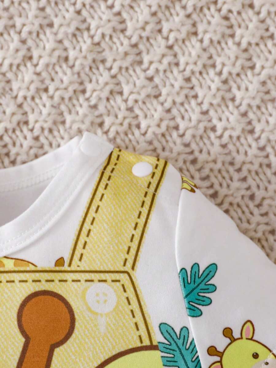 Baby Boy Cute Animal Party Print One Piece Pants Casual Soft Everyday Outfit