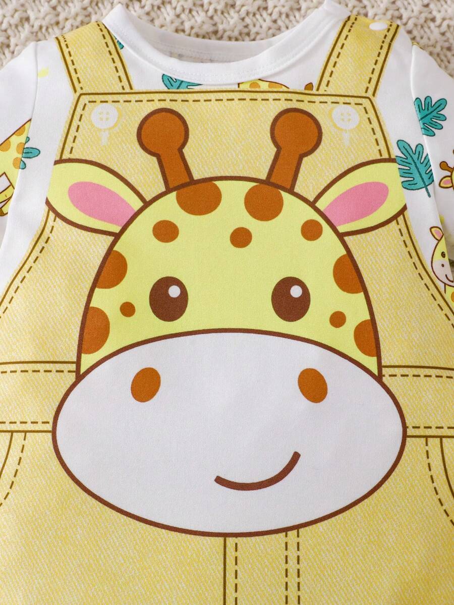 Baby Boy Cute Animal Party Print One Piece Pants Casual Soft Everyday Outfit
