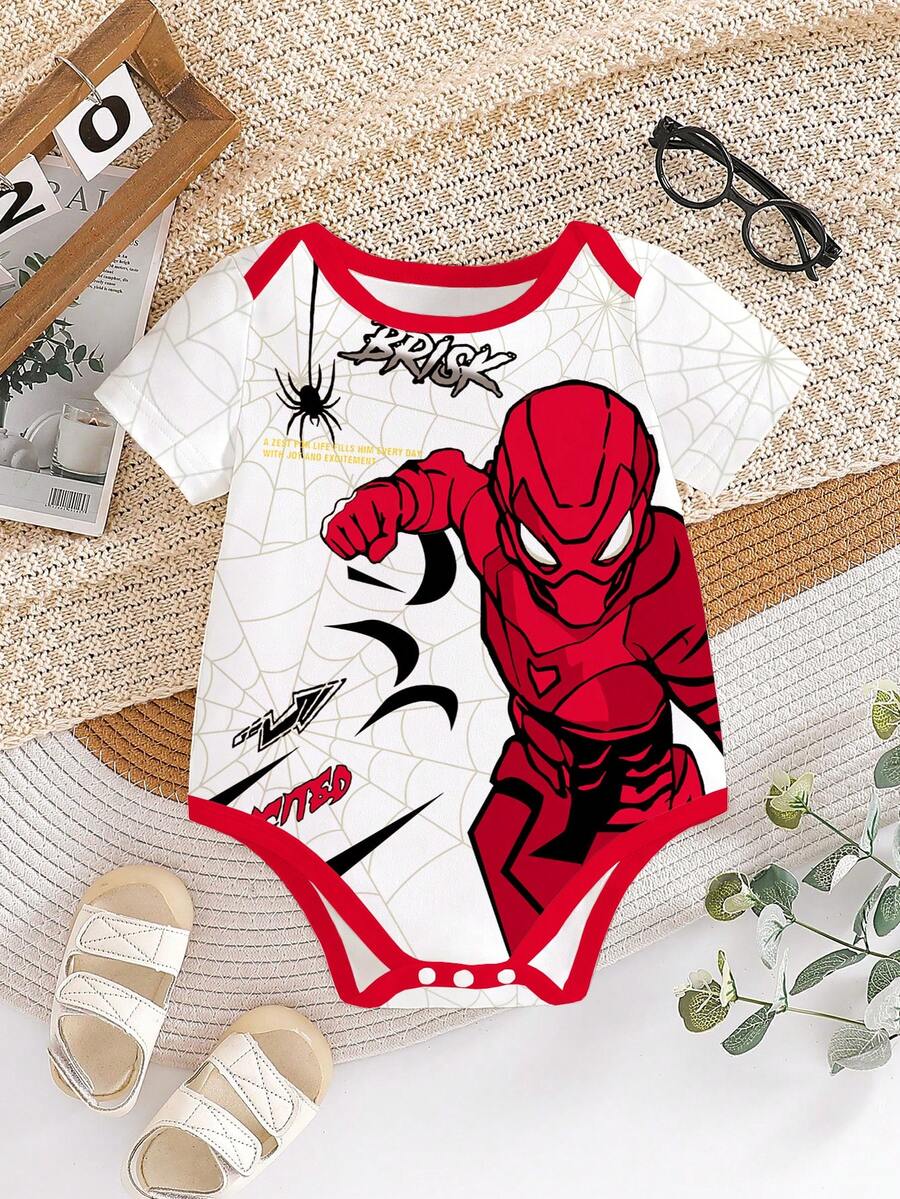 Baby Boy Funny Letter Print Short Sleeve Bodysuit Casual Summer Outfit Back Off I Have A Crazy Grandma