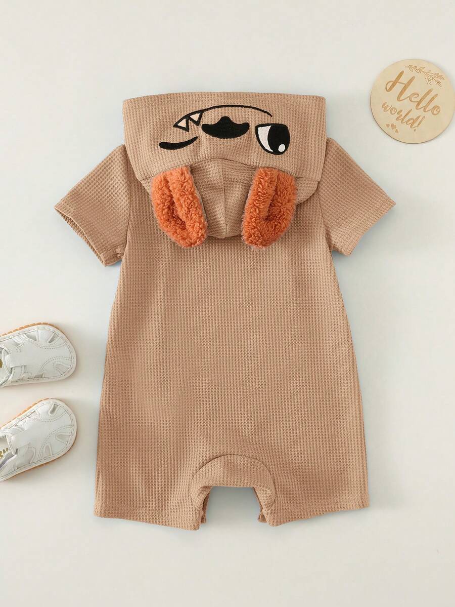 3D Big Ear Hooded Romper Set For Newborn Baby Boys And Girls Summer Outfit