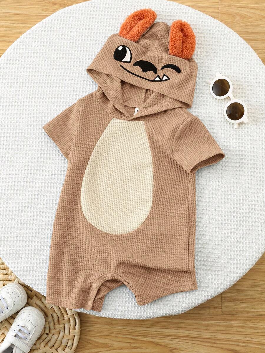 3D Big Ear Hooded Romper Set For Newborn Baby Boys And Girls Summer Outfit