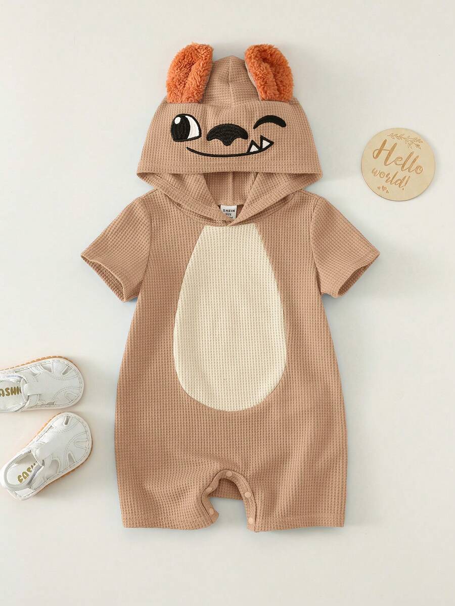 3D Big Ear Hooded Romper Set For Newborn Baby Boys And Girls Summer Outfit