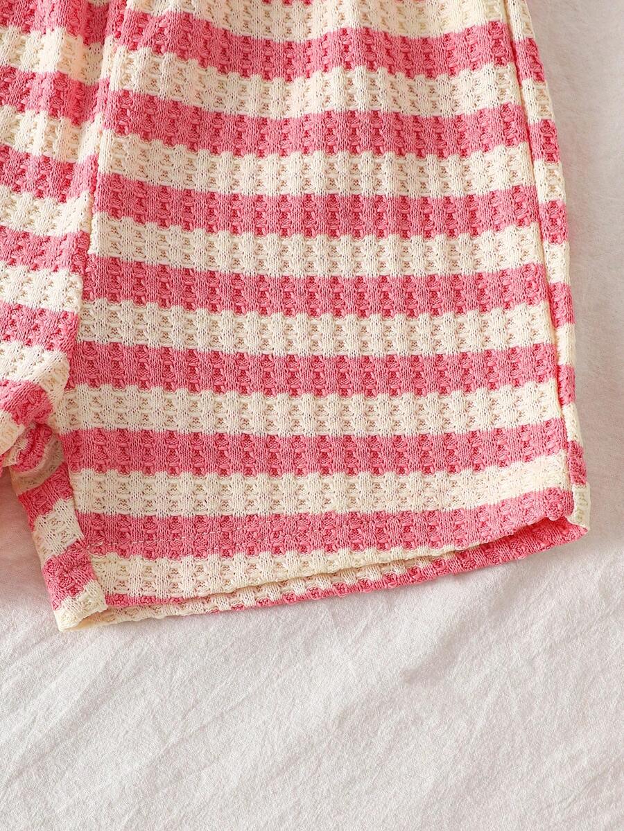 Sweet Style Strawberry Print Top & Shorts 2-Piece Set for Toddler Girls