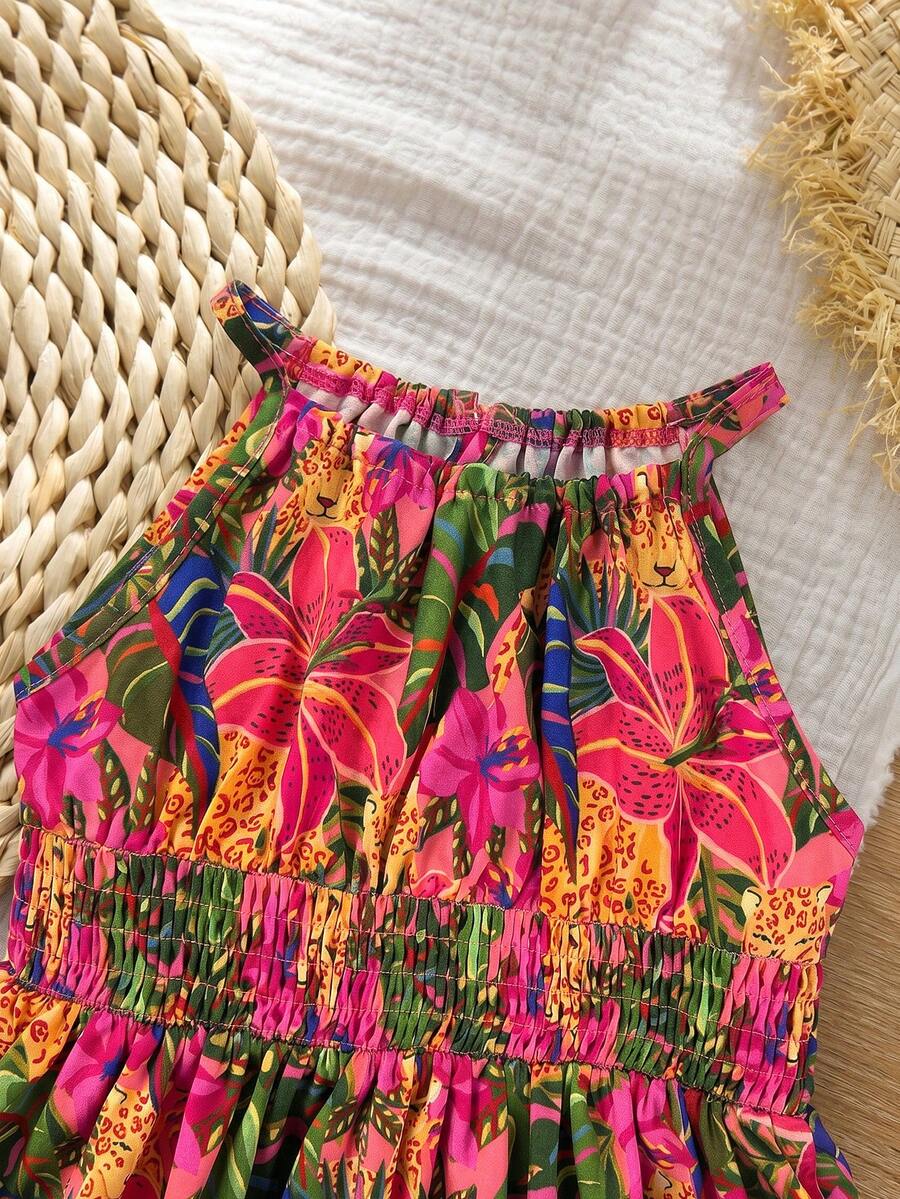 Baby Girl Leopard Print Sleeveless Dress Cute Summer Vacation Outfit Mommy and Me Matching Look