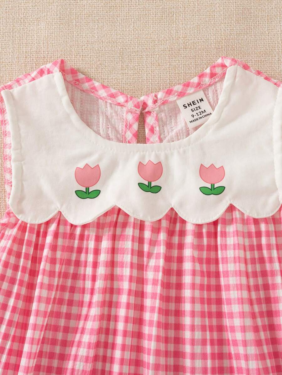 Sleeveless Long Dress with Embroidered Cartoon Duck for Toddler Girls