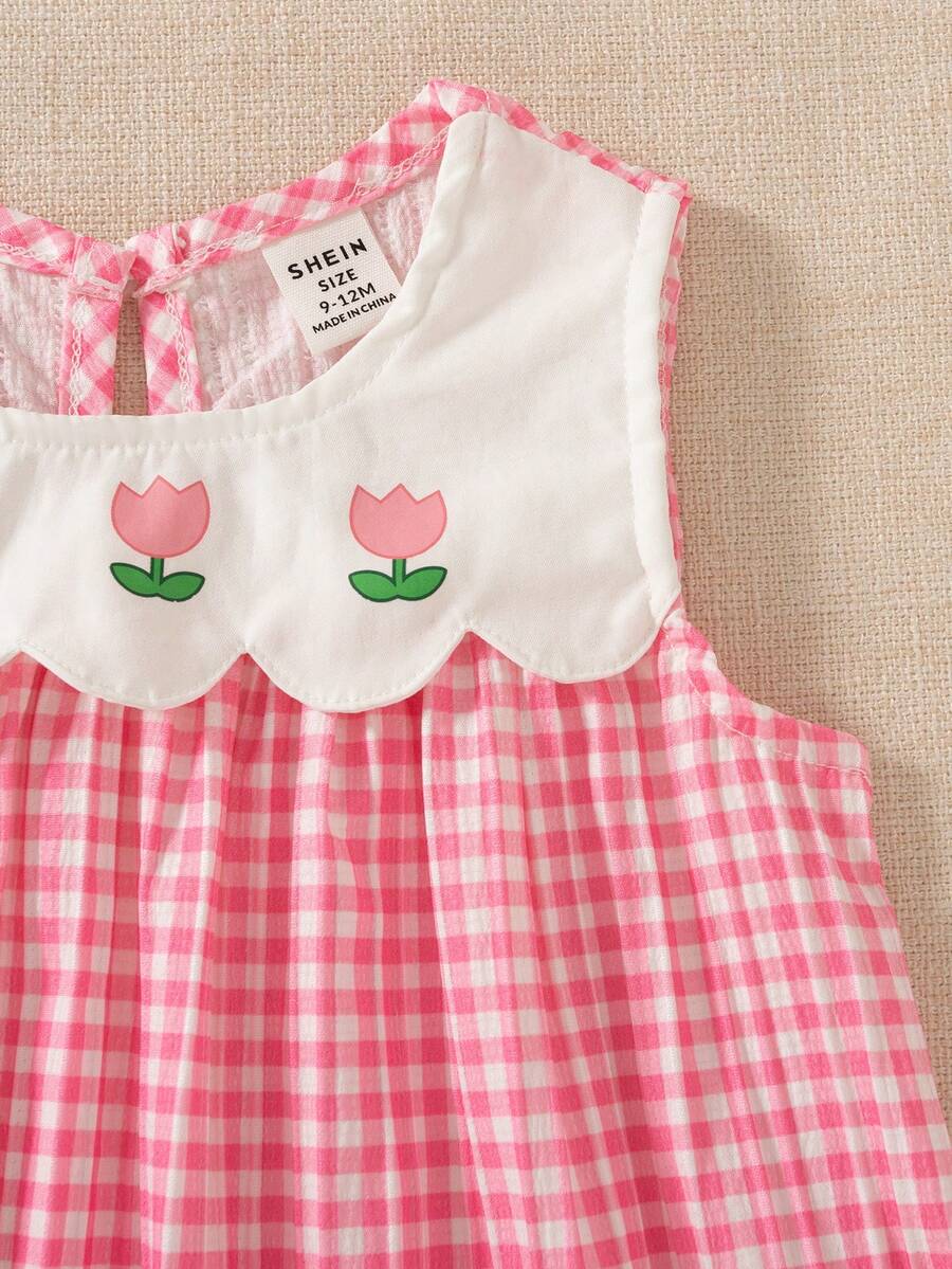 Sleeveless Long Dress with Embroidered Cartoon Duck for Toddler Girls