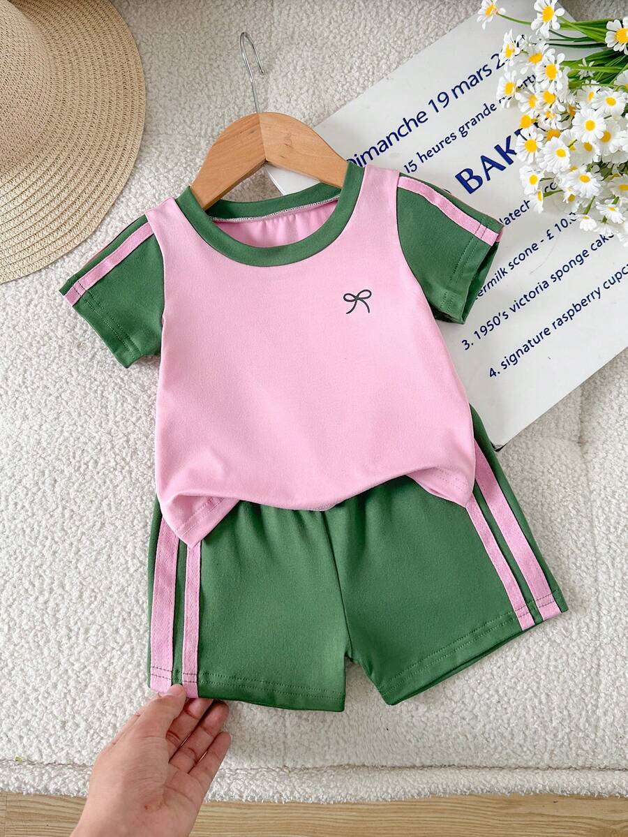 Classic Everyday Shorts Set For Baby Girls With Daddy's Girl T Shirt