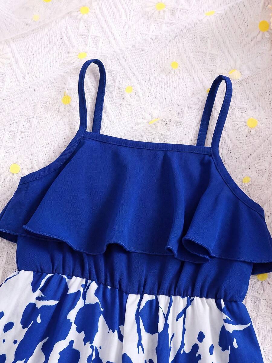 Baby Girl Floral Print Summer Jumpsuit Casual Sleeveless Outfit
