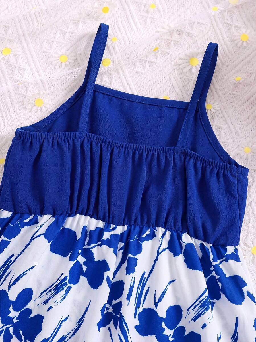 Baby Girl Floral Print Summer Jumpsuit Casual Sleeveless Outfit