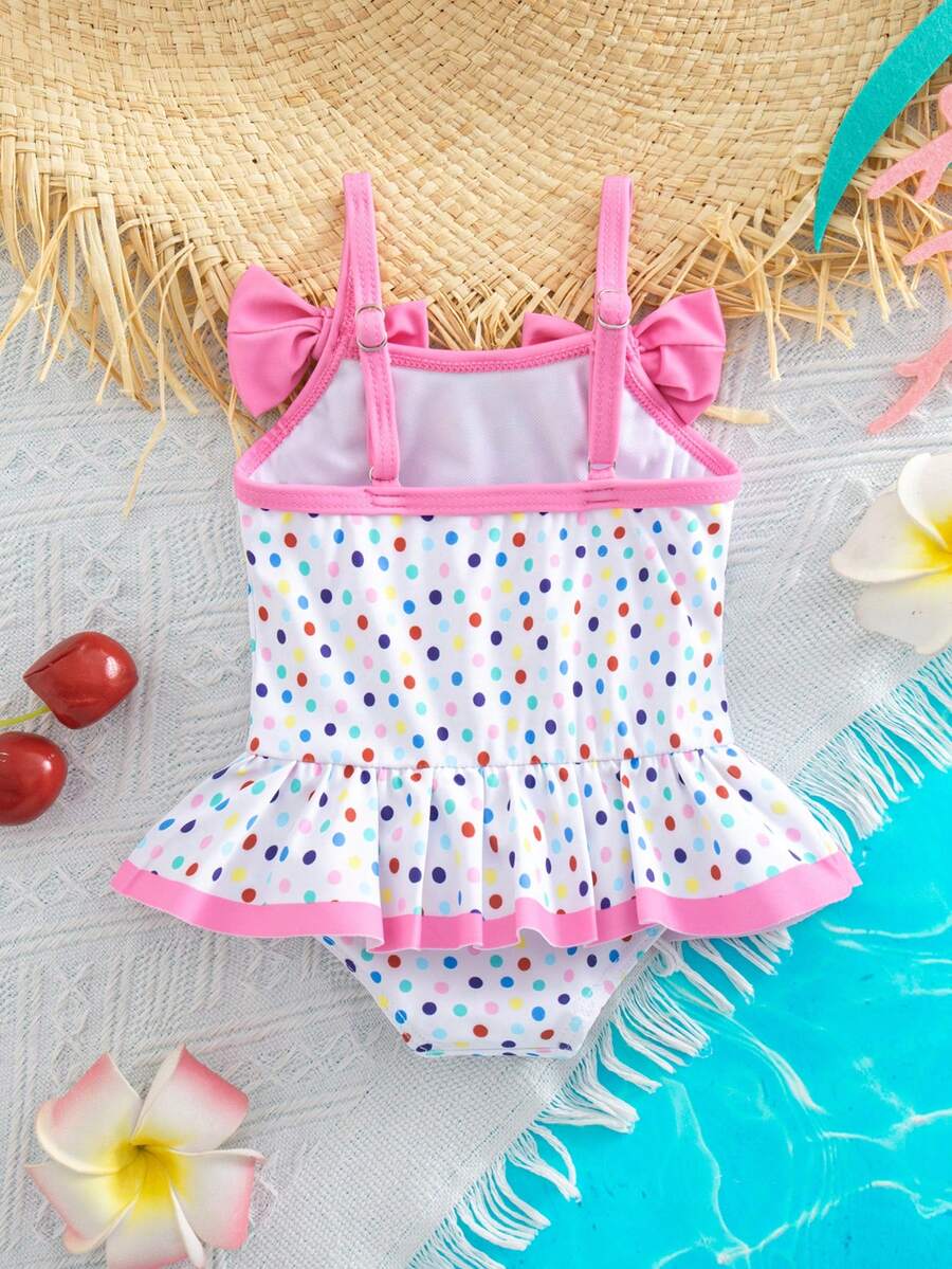 Baby Watermelon Print Ruffle Sleeveless One-Piece Swimsuit for Summer Beach Days