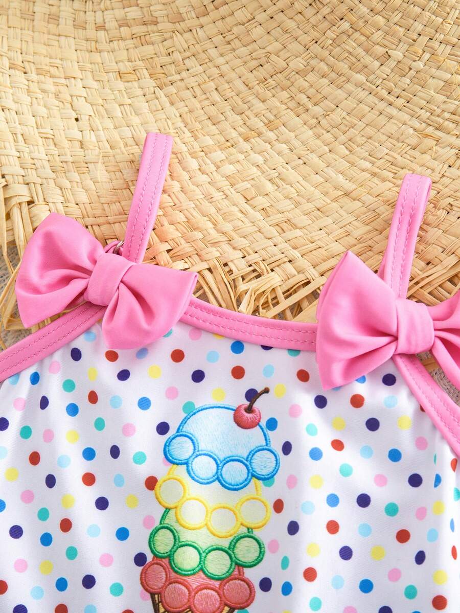 Baby Watermelon Print Ruffle Sleeveless One-Piece Swimsuit for Summer Beach Days
