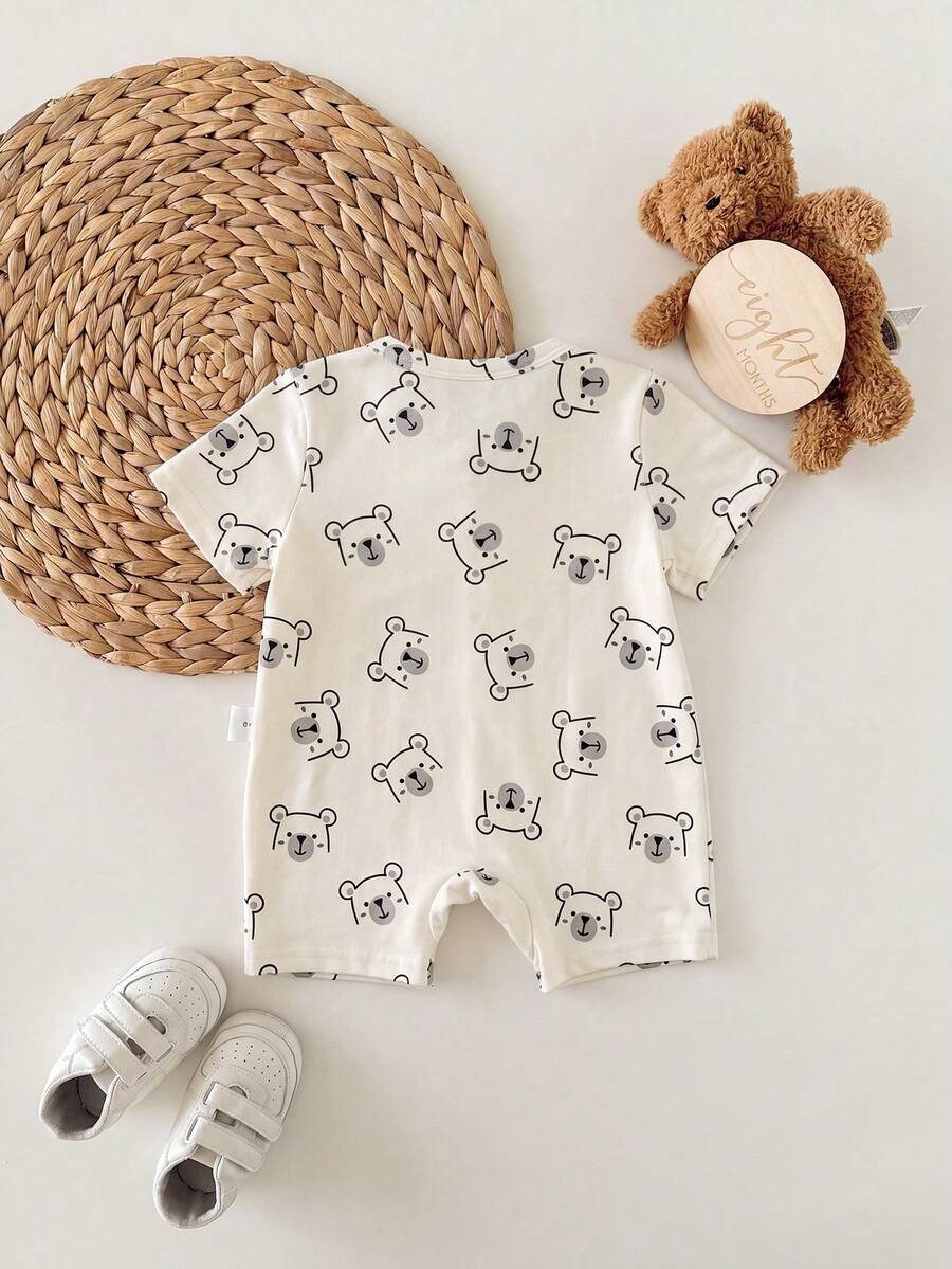 Infant Soft Knit Cartoon Romper - Adorable One-Piece Summer Outfit