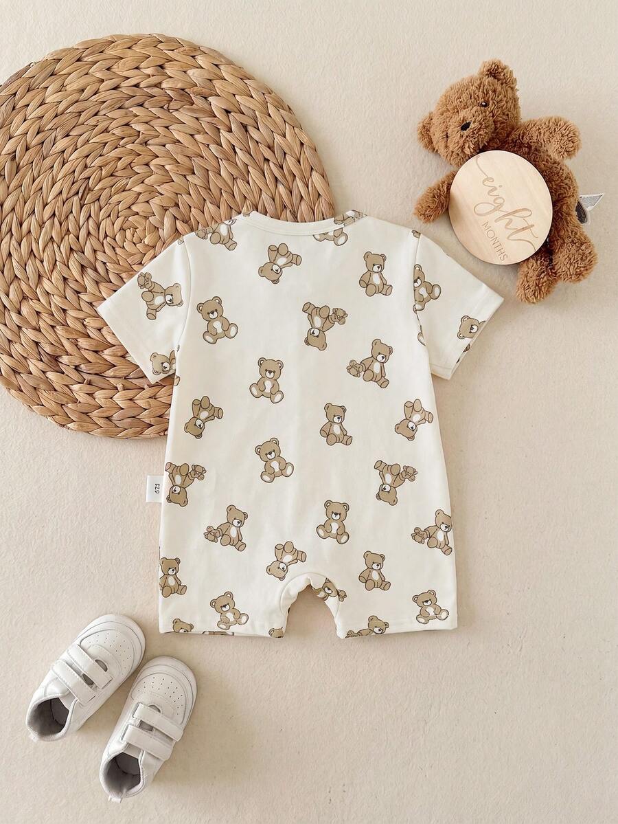 Cartoon Pattern Knit Romper for Cute Casual Baby Boy Daily Wear