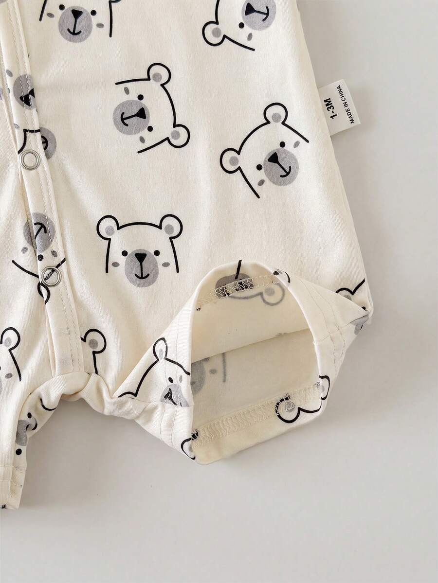 Cartoon Pattern Knit Romper for Cute Casual Baby Boy Daily Wear