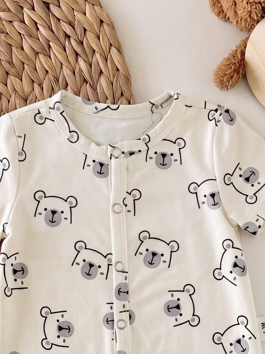 Cartoon Pattern Knit Romper for Cute Casual Baby Boy Daily Wear