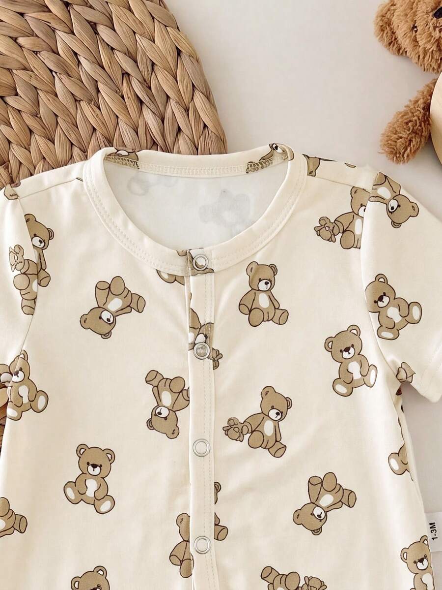 Cartoon Pattern Knit Romper for Cute Casual Baby Boy Daily Wear