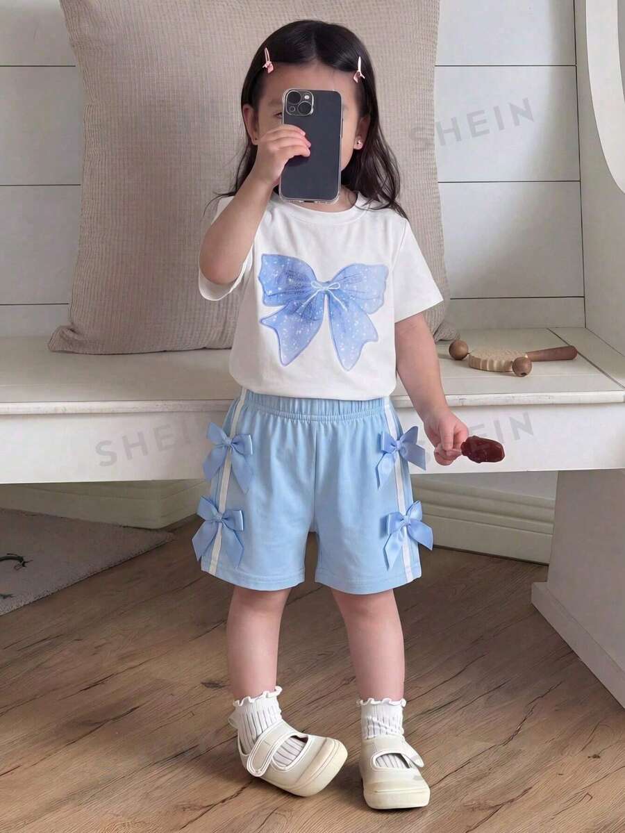 Pride Rainbow Short Sleeve Top & Shorts Set for Toddler Girls
