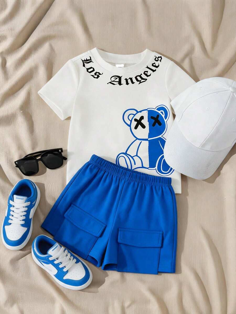 Baby Boy Mothers Day Graphic Tee and Camo Shorts 2 Piece Casual Spring Summer Outfit Set