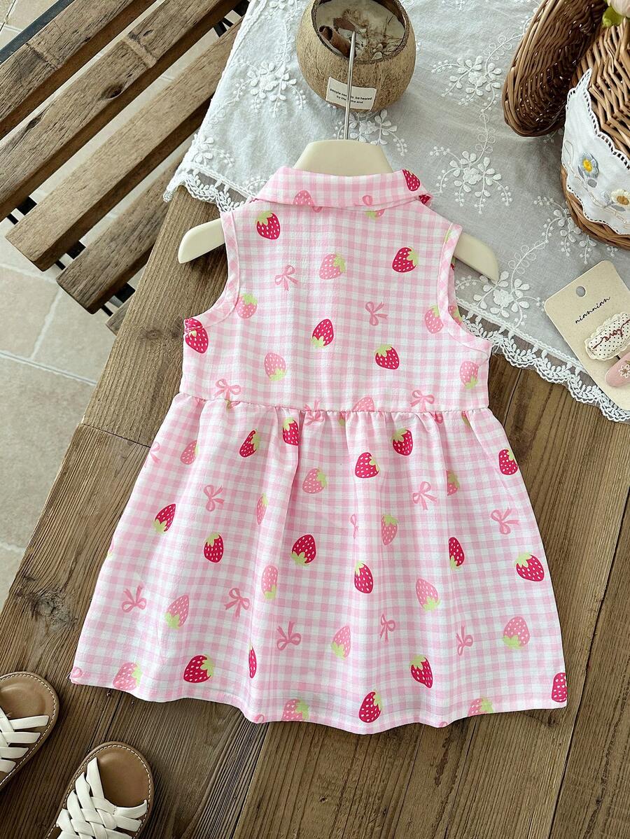 Kids Floral Print A-Line Dress With Bucket Hat Cute Summer Outing Clothing Set