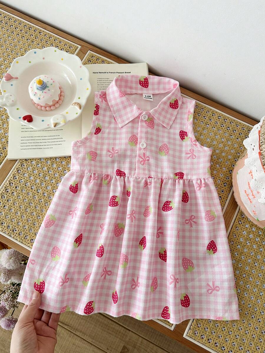 Kids Floral Print A-Line Dress With Bucket Hat Cute Summer Outing Clothing Set