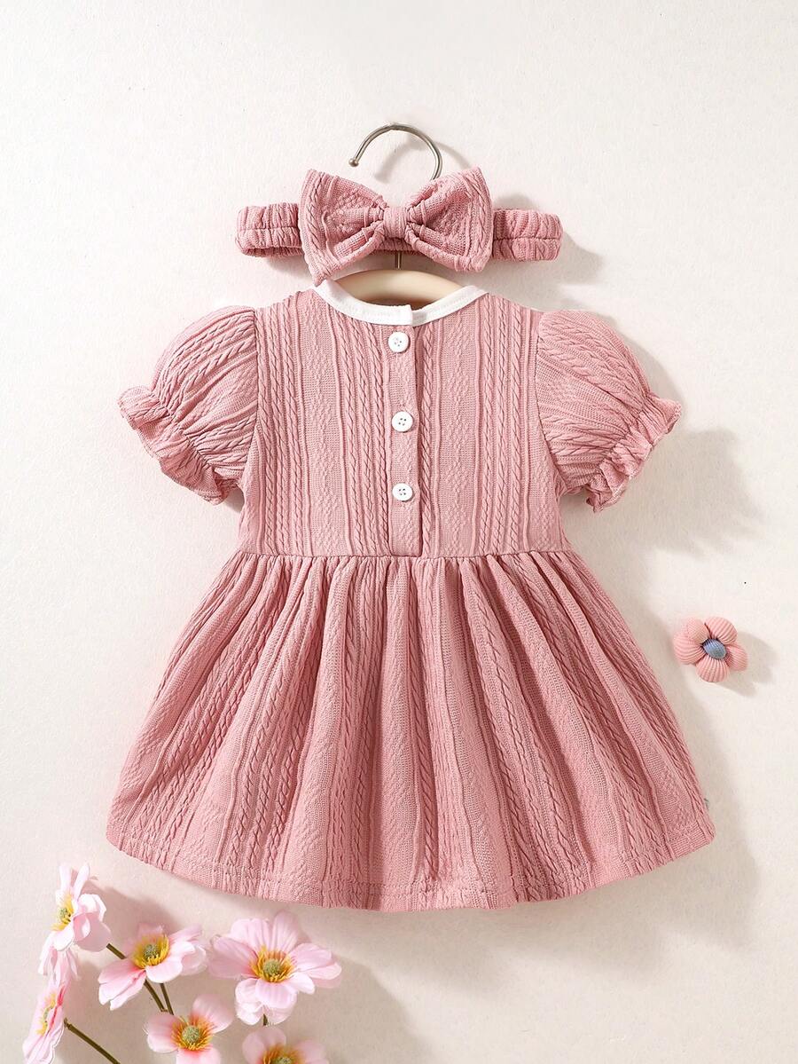 Baby Embroidered Puff Sleeve Dress for Cute Summer Outings and Photoshoots