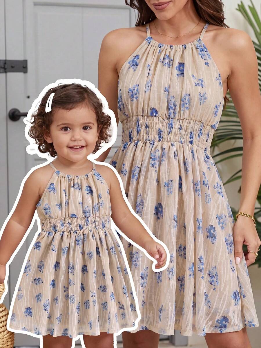 Baby Girl Leopard Print Sleeveless Dress Cute Summer Vacation Outfit Mommy and Me Matching Look
