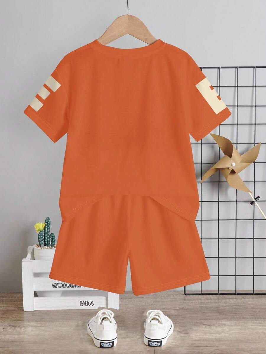 Baby Boy Brave Text Graphic Print T Shirt and Shorts Casual Summer Outfit Set