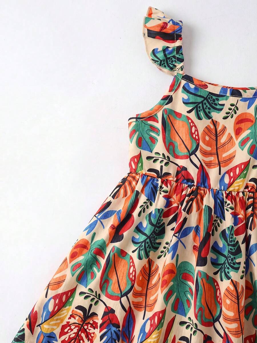 Baby Girl Retro Vintage Floral Dress - Sleeveless Elastic Waist Casual Sundress