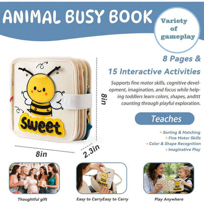 Felt Quiet Book for Babies – Interactive Animal Learning Toy