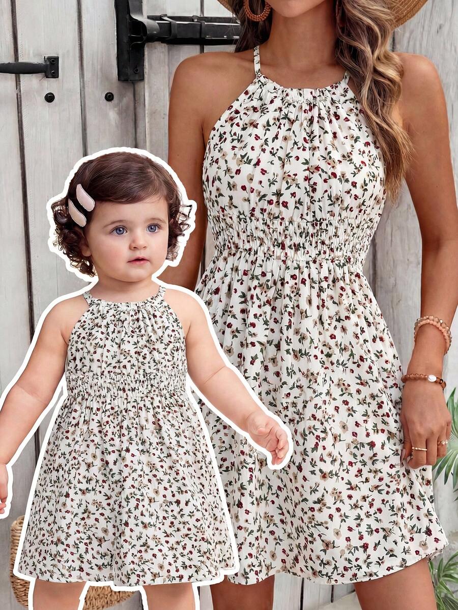 Baby Girl Leopard Print Sleeveless Dress Cute Summer Vacation Outfit Mommy and Me Matching Look