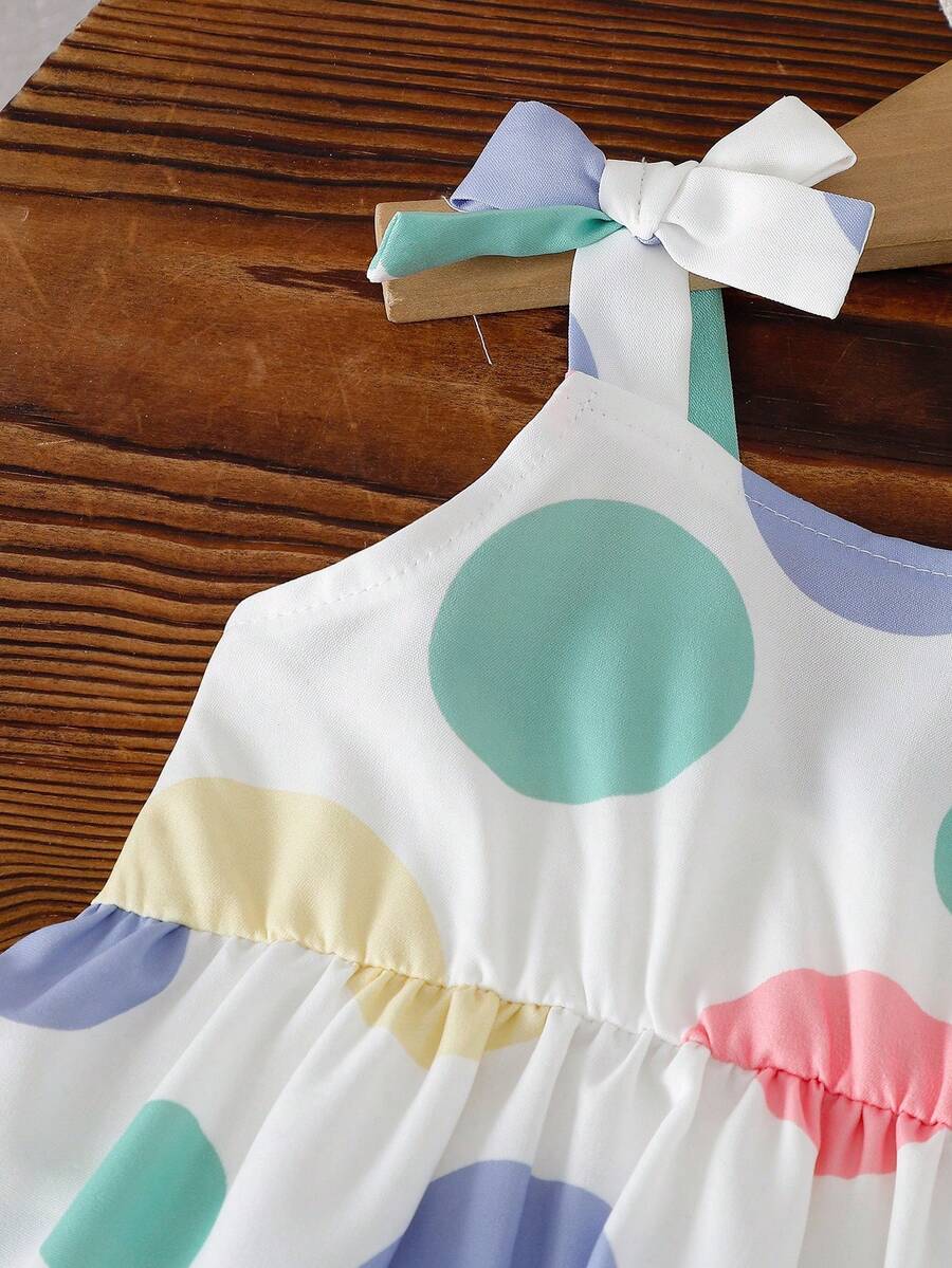 Cute Camisole And Shorts Set For Toddler Girls With Stripe Bow Detail