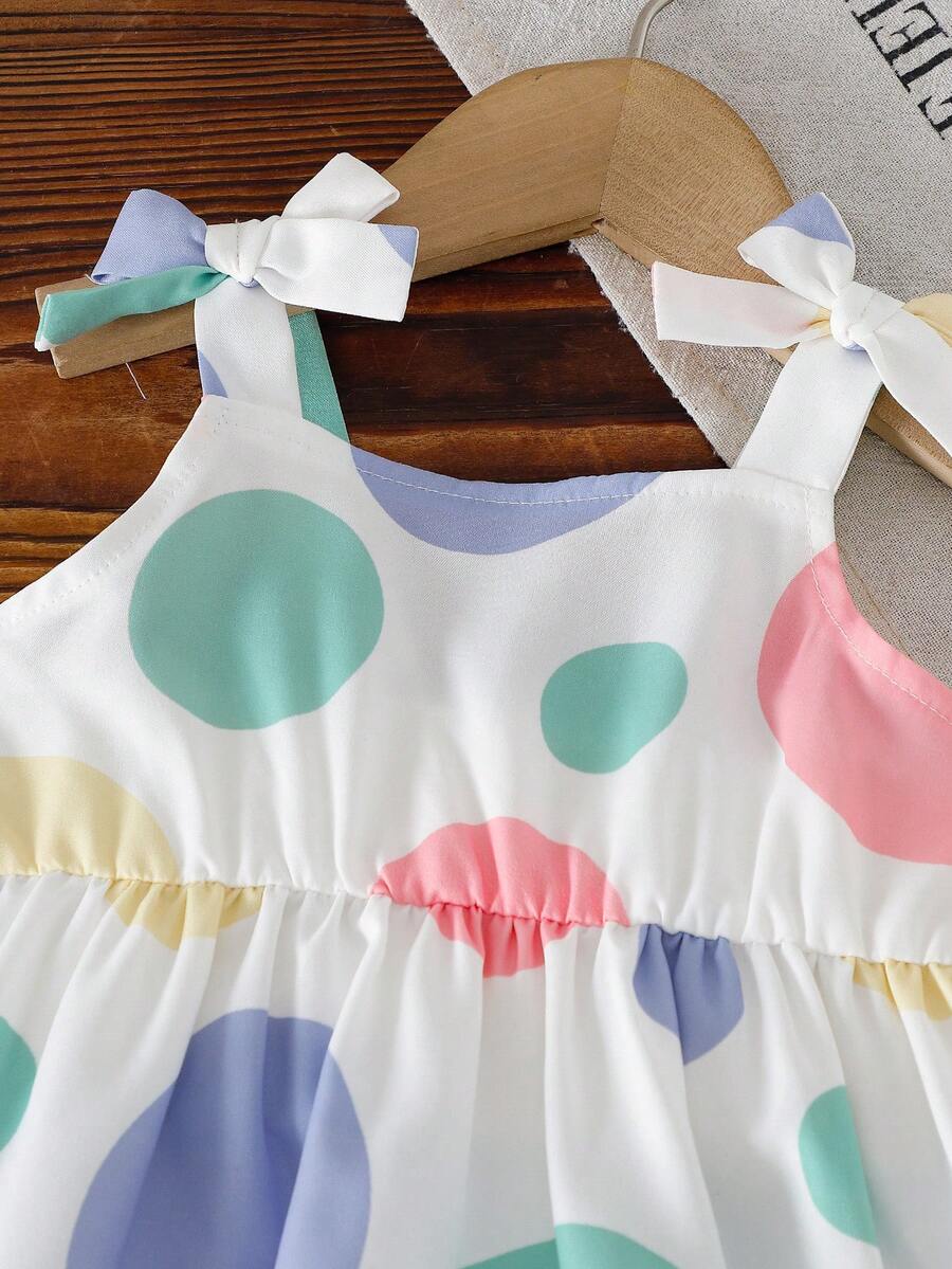 Cute Camisole And Shorts Set For Toddler Girls With Stripe Bow Detail