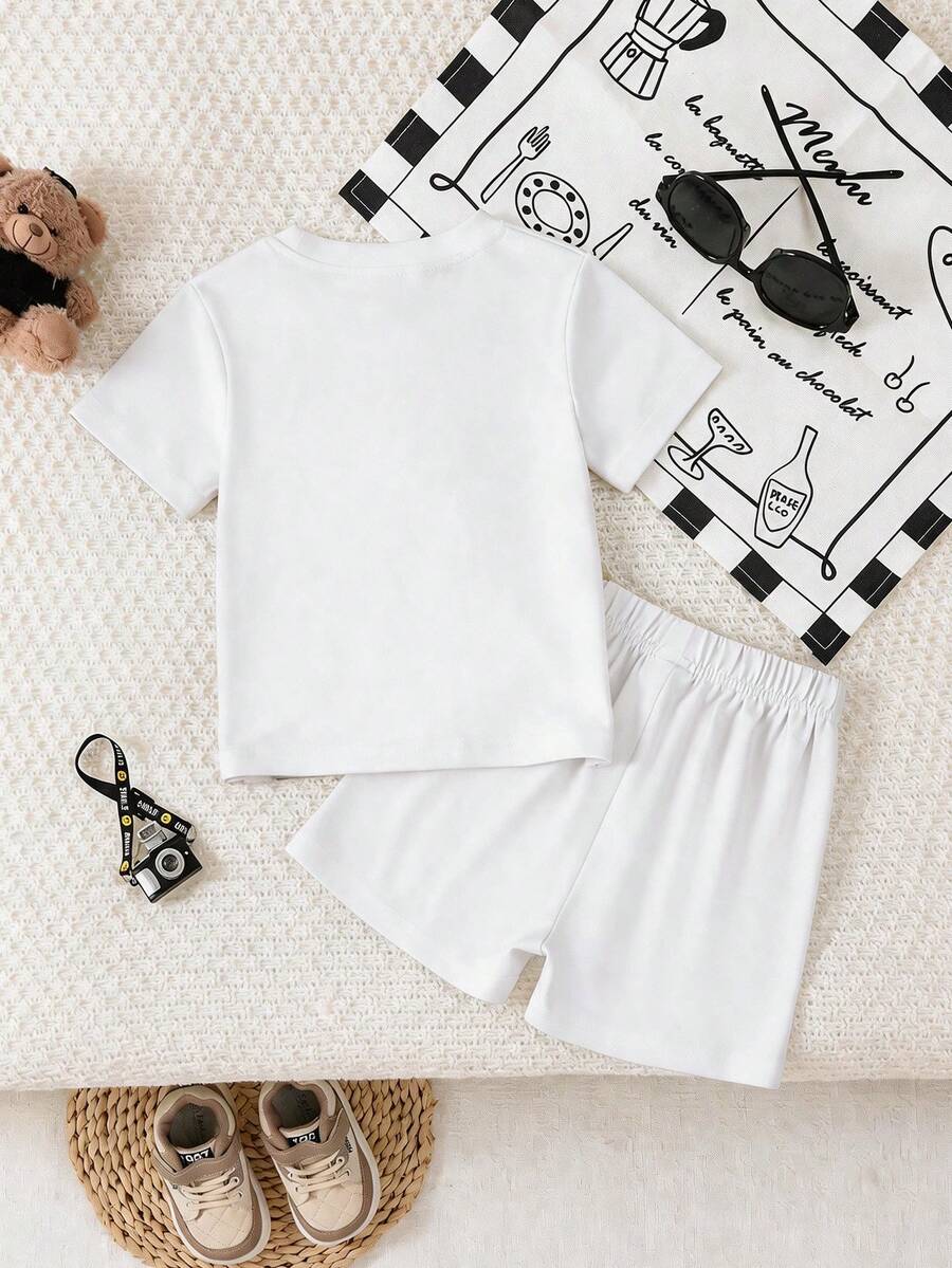 Cute Cartoon Car and Animal Pattern 2pcs Summer Suit for Boys