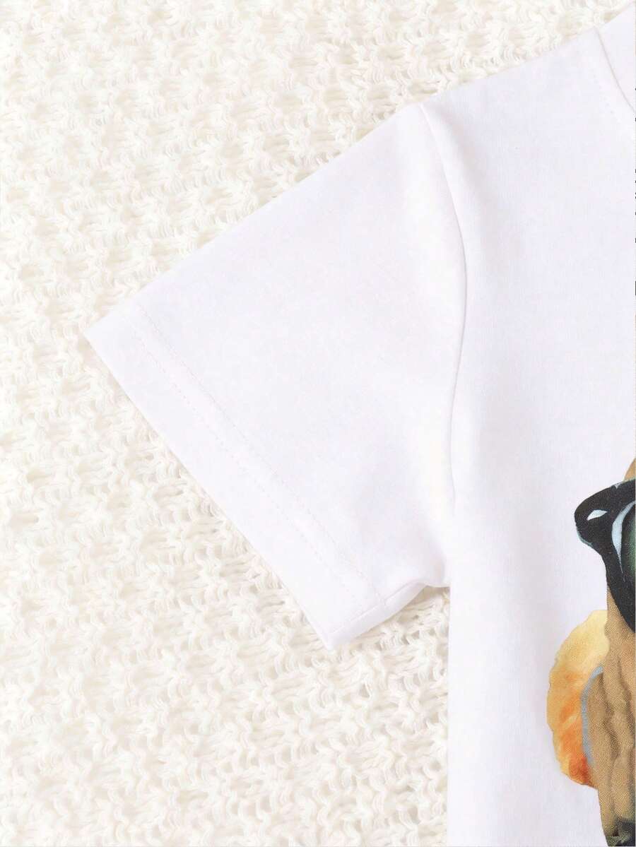 Cute Cartoon Car and Animal Pattern 2pcs Summer Suit for Boys