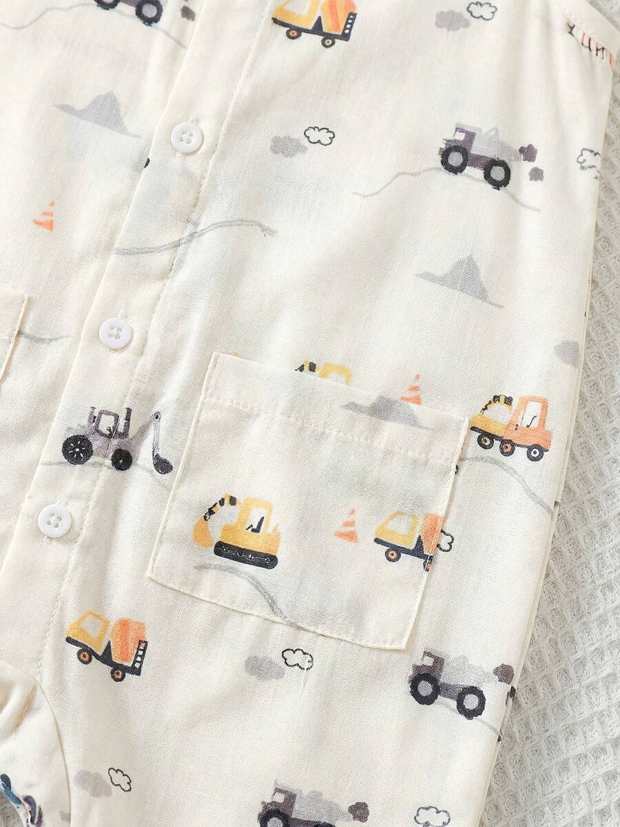 Baby Boy White Sleeveless Romper with Pockets Casual Short Jumpsuit for Everyday Wear