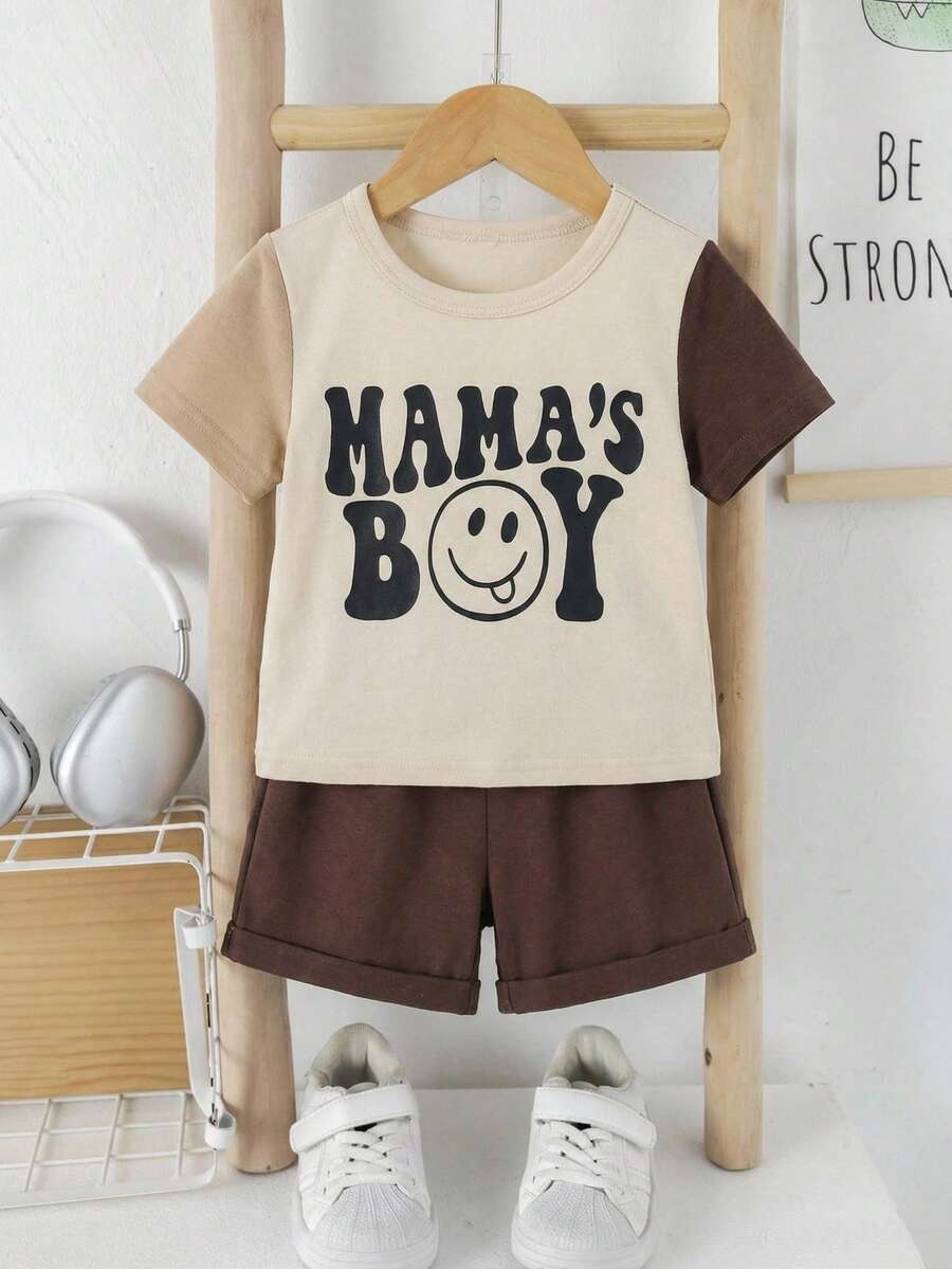 Baby Boy Mothers Day Graphic Tee and Camo Shorts 2 Piece Casual Spring Summer Outfit Set