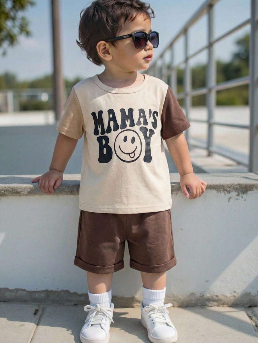 Baby Boy Mothers Day Graphic Tee and Camo Shorts 2 Piece Casual Spring Summer Outfit Set