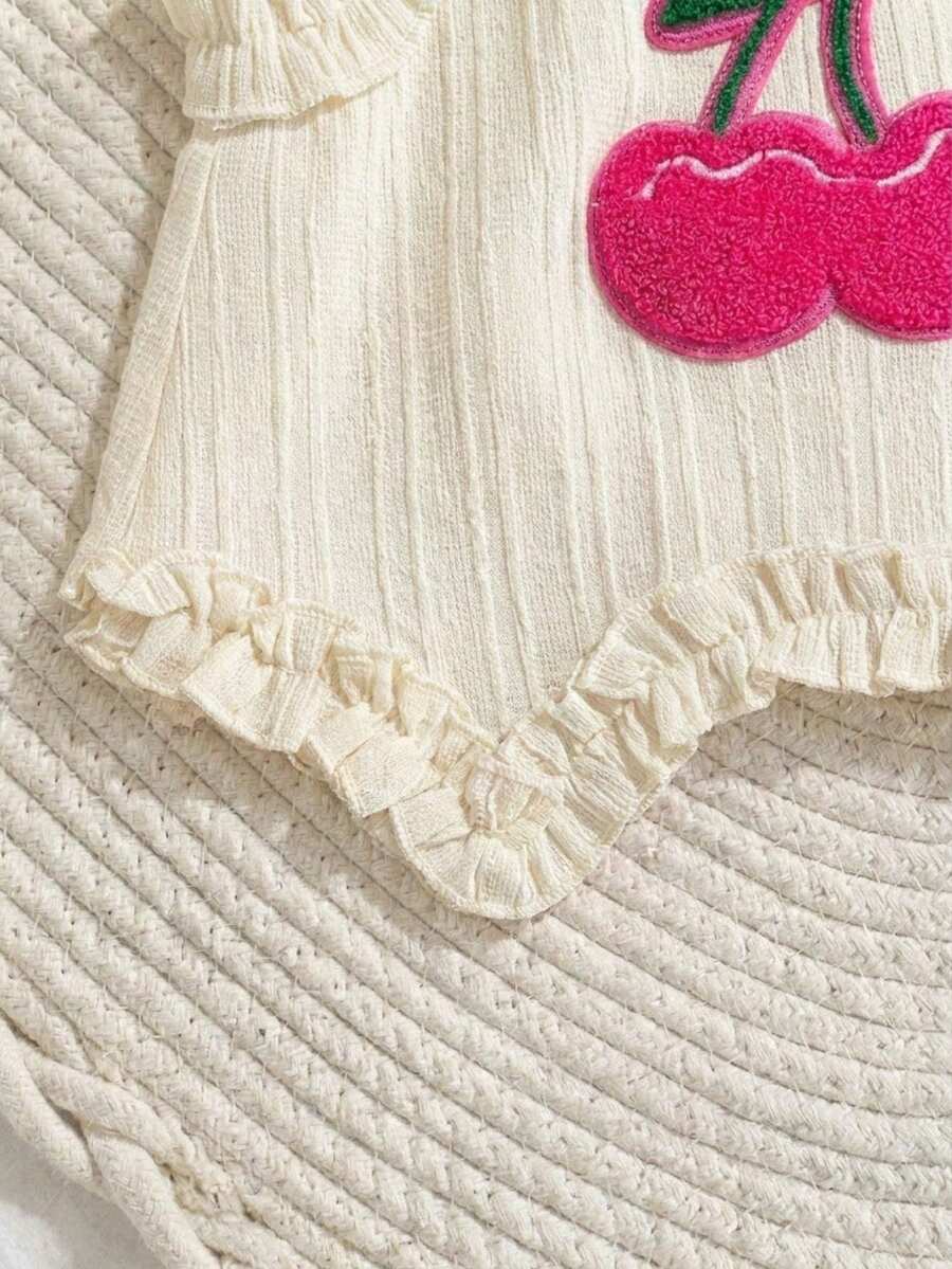 Light Green Vest Top And Apricot Shorts Set For Toddler Girls Vacation Wear