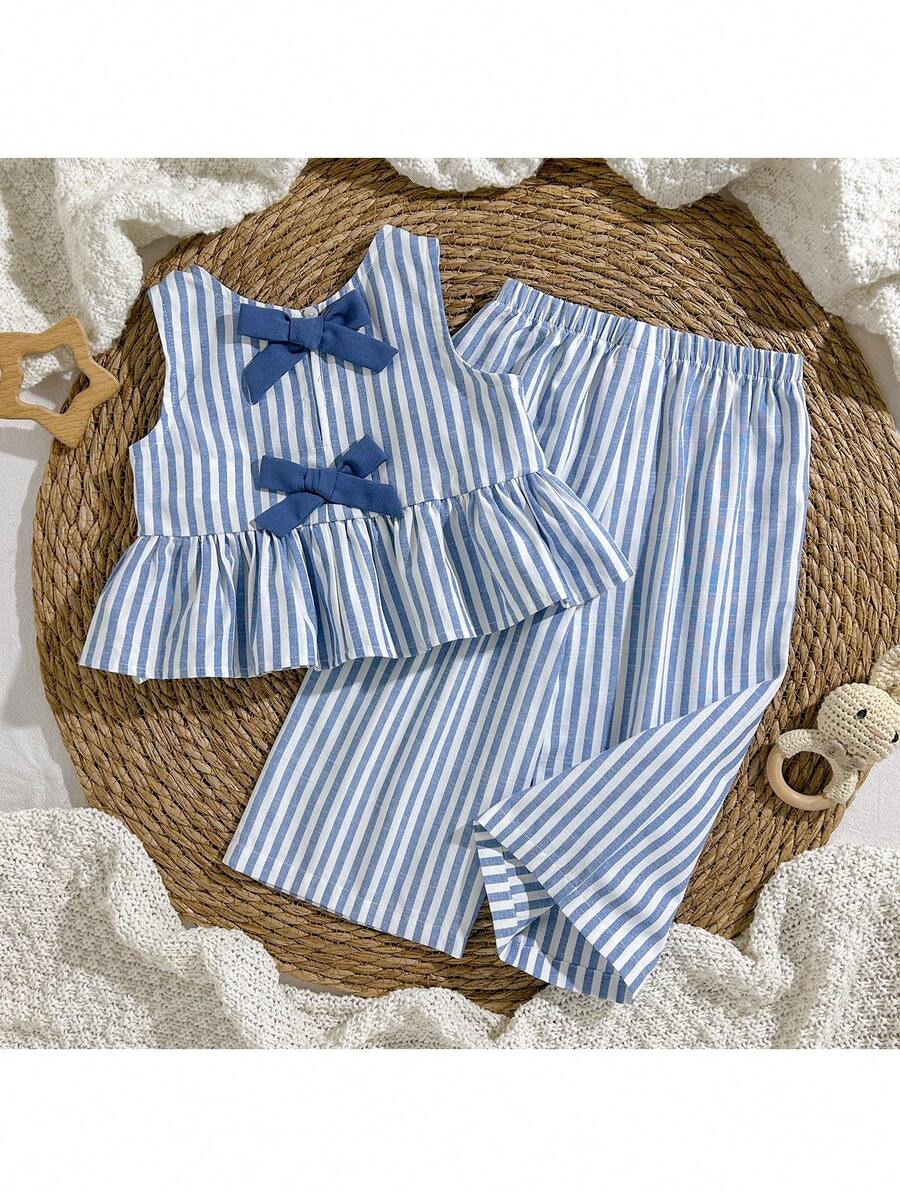 Casual Summer Pants Outfit For Kids Girls Ditsy Floral Fashion Wear