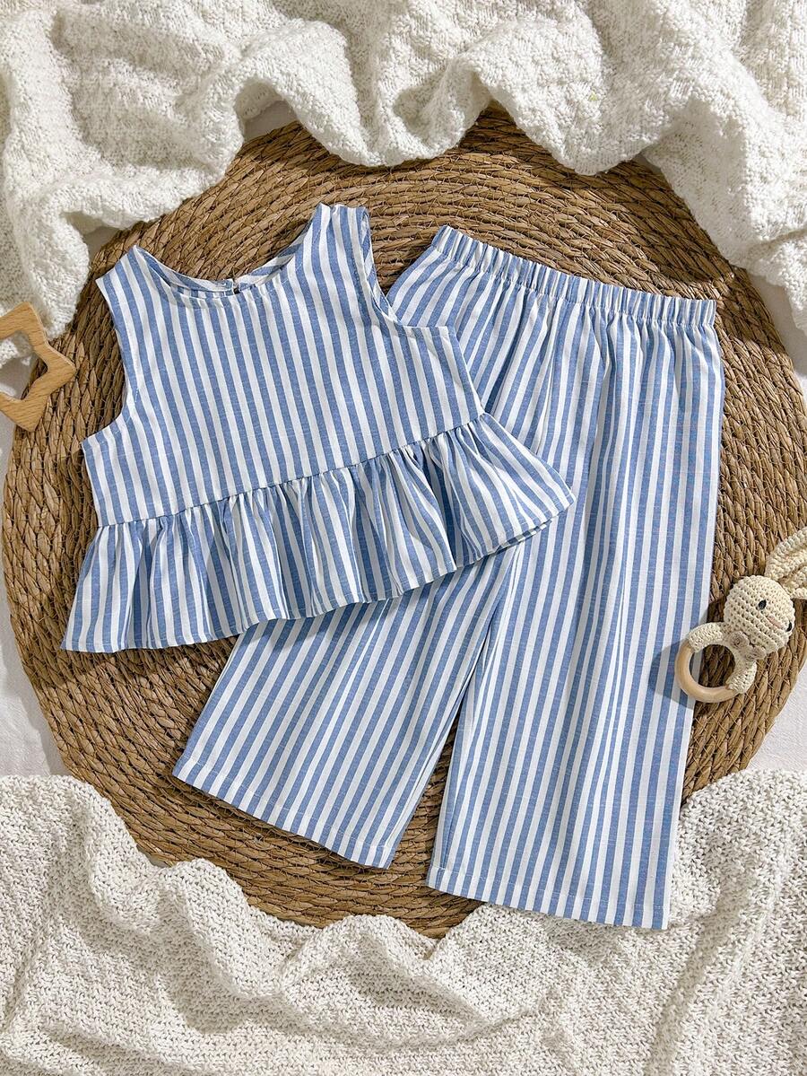 Casual Summer Pants Outfit For Kids Girls Ditsy Floral Fashion Wear
